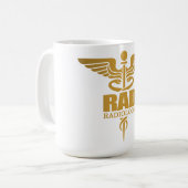 Gold Caduceus (Radiologie) Kaffeetasse (Vorderseite Links)