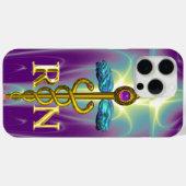 GOLD CADUCEUS REGISTRIERT NURSE SYMBOL Blau Lila Case-Mate iPhone Hülle (Rückseite (Horizontal))