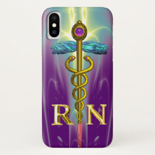 GOLD CADUCEUS REGISTRIERT NURSE SYMBOL Blau Lila Case-Mate iPhone Hülle