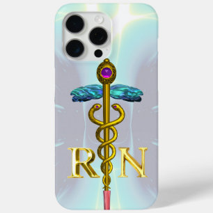GOLD CADUCEUS REGISTRIERT NURSE SYMBOL Light Blue Case-Mate iPhone Hülle