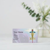 GOLD CADUCEUS REGISTRIERT NURSE SYMBOL Light Blue Visitenkarte (Stehend Vorderseite)