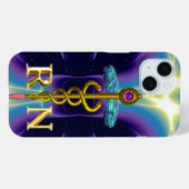 GOLD CADUCEUS REGISTRIERT NURSE SYMBOL Lila Blue Case-Mate iPhone Hülle (Rückseite (Horizontal))