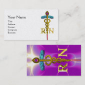 GOLD CADUCEUS REGISTRIERT NURSE SYMBOL Pink Fuchsi Visitenkarte (Vorne/Hinten)