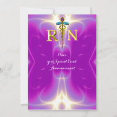 GOLD CADUCEUS REGISTRIERTER NURSE SYMBOL-Abschluss Einladung (Rückseite)