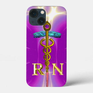 GOLD CADUCEUS REGISTRIERTES NURSE SYMBOL Pink Fuch iPhone 13 Mini Hülle