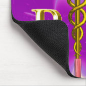 GOLD CADUCEUS REGISTRIERTES NURSE SYMBOL Pink Fuch Mousepad (Ecke)