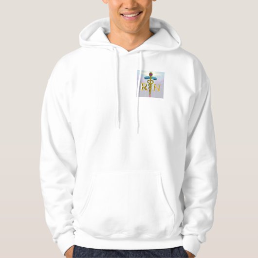 GOLD CADUCEUS REGISTRIERTES NURSSYMBOL, Aquamarin Hoodie (Vorderseite)