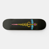 GOLD CADUCEUS, schwarz Skateboard (Horizontal)