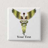 Gold-Caduceus-Symbol Button (Vorderseite)