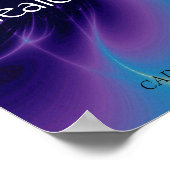 GOLD CADUCEUS UND 7 SCHAKRAS IN BLAUEN LILA WELLEN POSTER (Ecke)