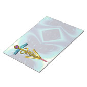 GOLD CADUCEUS VETERINÄRSYMBOL, Aquamarin blau Notizblock (angewinkelt)