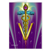 GOLD CADUCEUS VETERINÄRSYMBOL Blau Lila (Vorne)