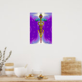 GOLD CADUCEUS VETERINÄRSYMBOL Blau Lila Poster (Küche)