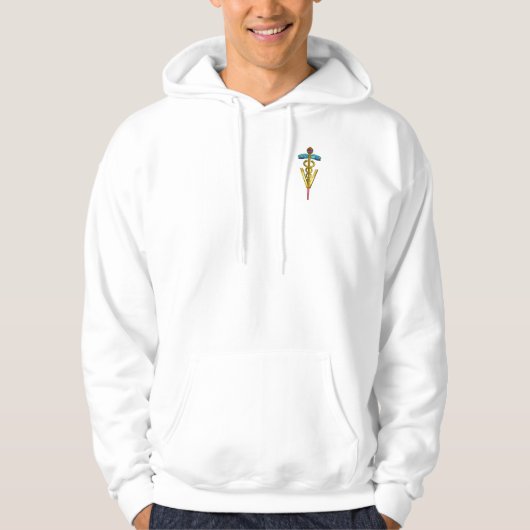 GOLD CADUCEUS VETERINÄRSYMBOL HOODIE (Vorderseite)