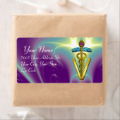 GOLD CADUCEUS VETERINÄRSYMBOL Lila grün (Insitu)