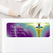 GOLD CADUCEUS VETERINÄRSYMBOL Lila grün (Insitu)