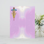 GOLD CADUCEUS VETERINÄRSYMBOL, lila, rosa (Stehend Vorderseite)