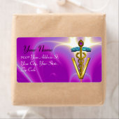 GOLD CADUCEUS VETERINÄRSYMBOL Pink Fuchsia (Insitu)