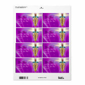 GOLD CADUCEUS VETERINÄRSYMBOL Pink Fuchsia (Vorne)