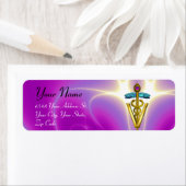 GOLD CADUCEUS VETERINÄRSYMBOL Pink Fuchsia (Insitu)