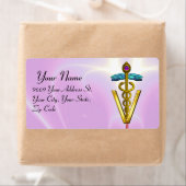 GOLD CADUCEUS VETERINÄRSYMBOL Pink Lilac (Insitu)