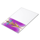 GOLD-CADUCEUS-VETERINÄRSYMBOL, rosa Lila Notizblock (angewinkelt)