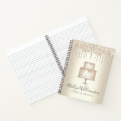 Gold Cake Bäckerei Dessert Glitzer Tropfen Kondito Notizblock (Innenseite)