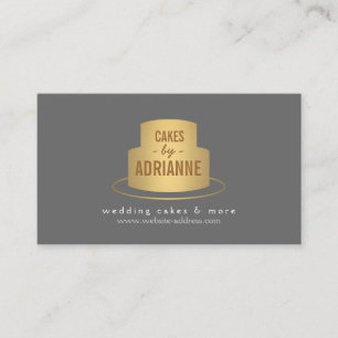 Gold Cake Logo III für Bäckerei, Café, Koch Visitenkarte