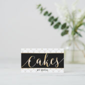 Gold Cake Typografie Konditorei Koch Luxusbäckerei Visitenkarte (Stehend Vorderseite)
