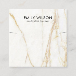 GOLD CALACATTA MARBLE NECKLACE BRACELET DISPLAY QUADRATISCHE VISITENKARTE