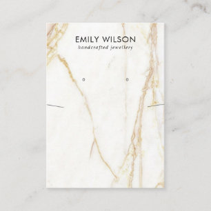 GOLD CALACATTA MARBLE NECKLACE EARRING DISPLAY VISITENKARTE