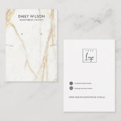 GOLD CALACATTA MARBLE NECKLACE EARRING DISPLAY VISITENKARTE (Vorne/Hinten)