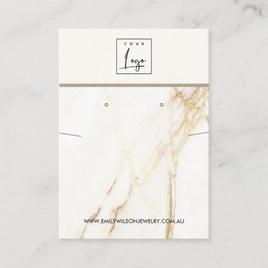 GOLD CALACATTA MARBLE NECKLACE EARRING DISPLAY VISITENKARTE (Vorderseite)