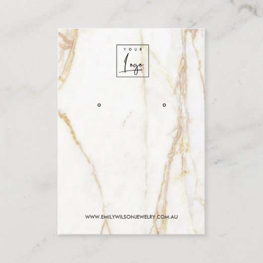 GOLD CALACATTA MARBLE STUD EARRING DISPLAY KARTE (Vorderseite)