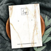 GOLD CALACATTA MARBLE STUD EARRING DISPLAY KARTE