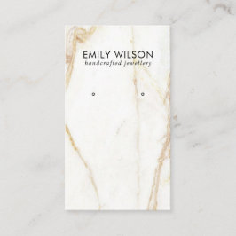 GOLD CALACATTA MARBLE TEXTUR STUD EARRING ANZEIGE VISITENKARTE