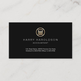 Gold Calculator Icon Accountant Business Card Visitenkarte