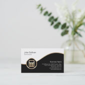 Gold Calculator Icon Bookkeeper-Visitenkarte Visitenkarte (Stehend Vorderseite)