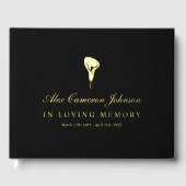 Gold Calla Lily Black in Love Memory Gästebuch (Vorderseite)