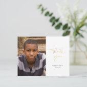 Gold Calligraphy Abschluss Vielen Dank für Ihr Fot Postkarte (Stehend Vorderseite)