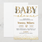 Gold Calligraphy Baby Shower Einladung (Vorne/Hinten)