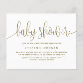 Gold Calligraphy Baby Shower Einladung (Vorderseite)