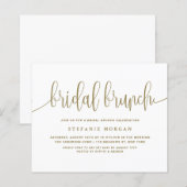 Gold Calligraphy Bridal Brunch Einladung (Vorne/Hinten)