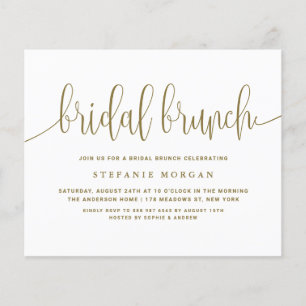 Gold Calligraphy Bridal Brunch Einladung