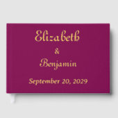 Gold Calligraphy Elegant Wedding Foil Gästebuch (Vorderseite)
