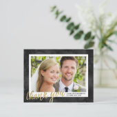 Gold Calligraphy Elegant Wedding Vielen Dank Postkarte (Stehend Vorderseite)