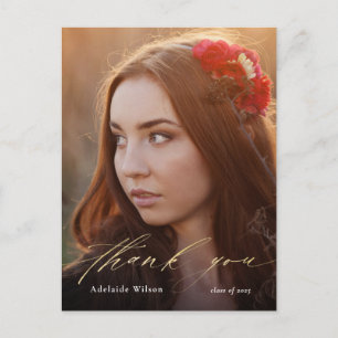 Gold Calligraphy Foto Abschluss Vielen Dank Postkarte