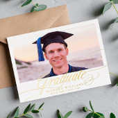 GOLD Calligraphy Foto High School Abschluss Folieneinladung