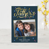 Gold Calligraphy Foto Vatertag Karte (Gelbe Blume)