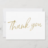 Gold Calligraphy Hand Letter Wedding "Danke. Dankeskarte (Vorderseite)